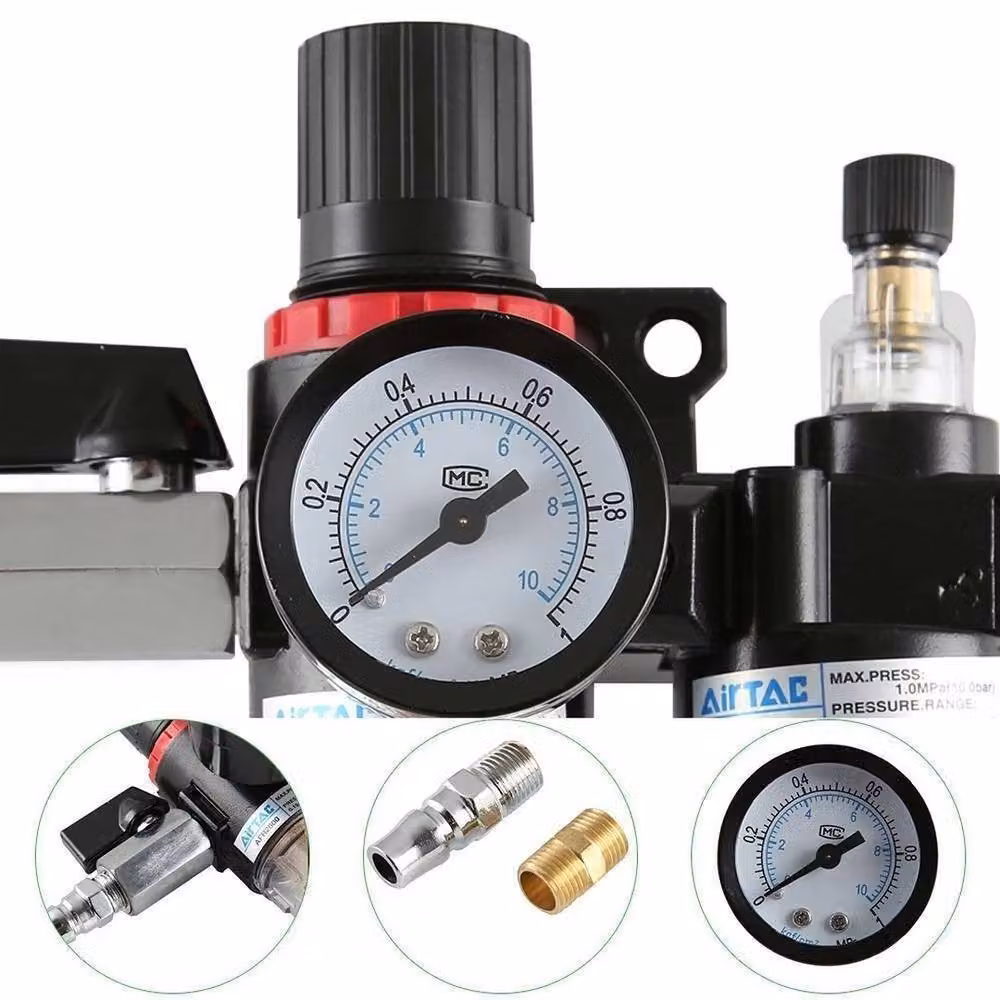 SPETLEK Air Compressor Oil Lubricator and Water Separator Trap Filter in Black, W/D/H: 100 x 40 x 40 cm – 4