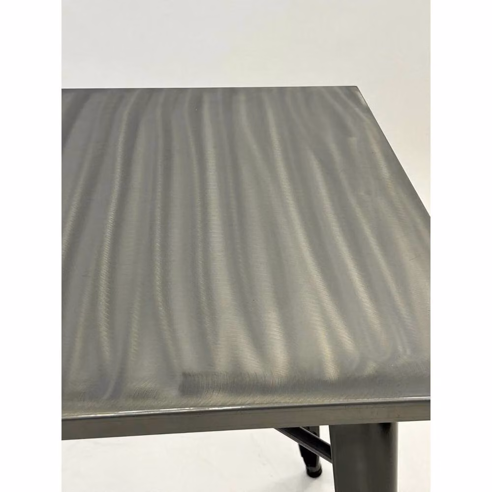 PAWNORA Metal Bistro Cafe Table in Matt Metallic Silver, W/D/H: 70 x 70 x 75 cm – 2