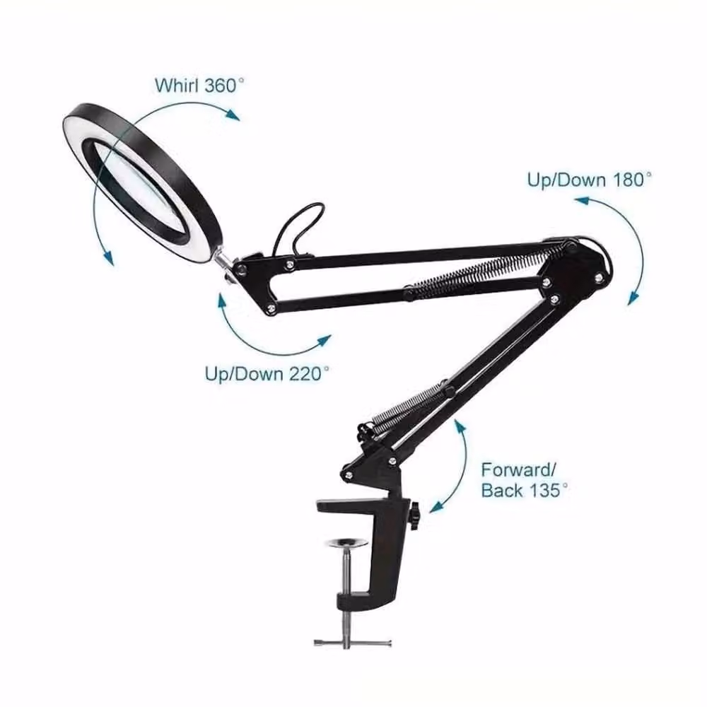 Kelvenix Dimmable LED Magnifier Desk Lamp with Light Stand in Black – 2