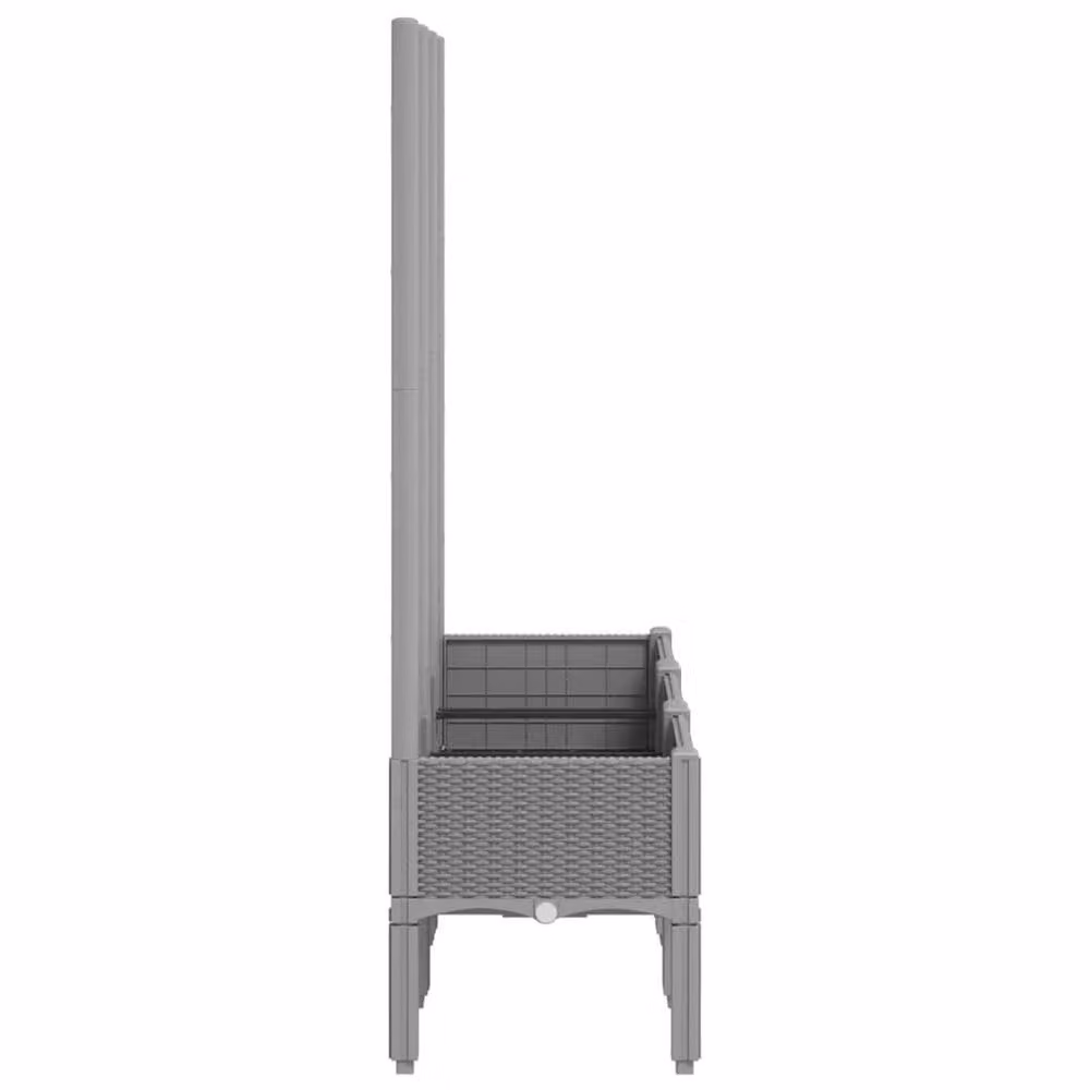 Berkfield Home Garden Planter with Trellis in Light Grey, W/D/H: 120 x 40 x 142 cm – 3
