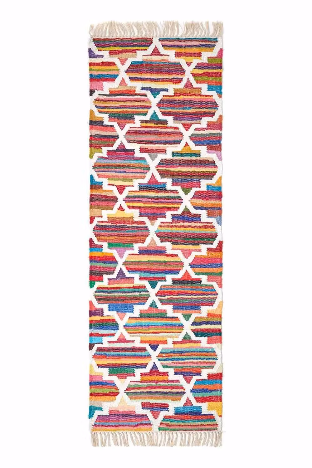 Homescapes Amsterdam Handwoven Cotton Chindi Kilim Hall Runner, Multicolour, W: 66 cm, L: 200 cm – 2