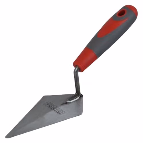 Faithfull Soft-Grip Pointing Trowel with Stainless Steel Blade in Red and Multicolour