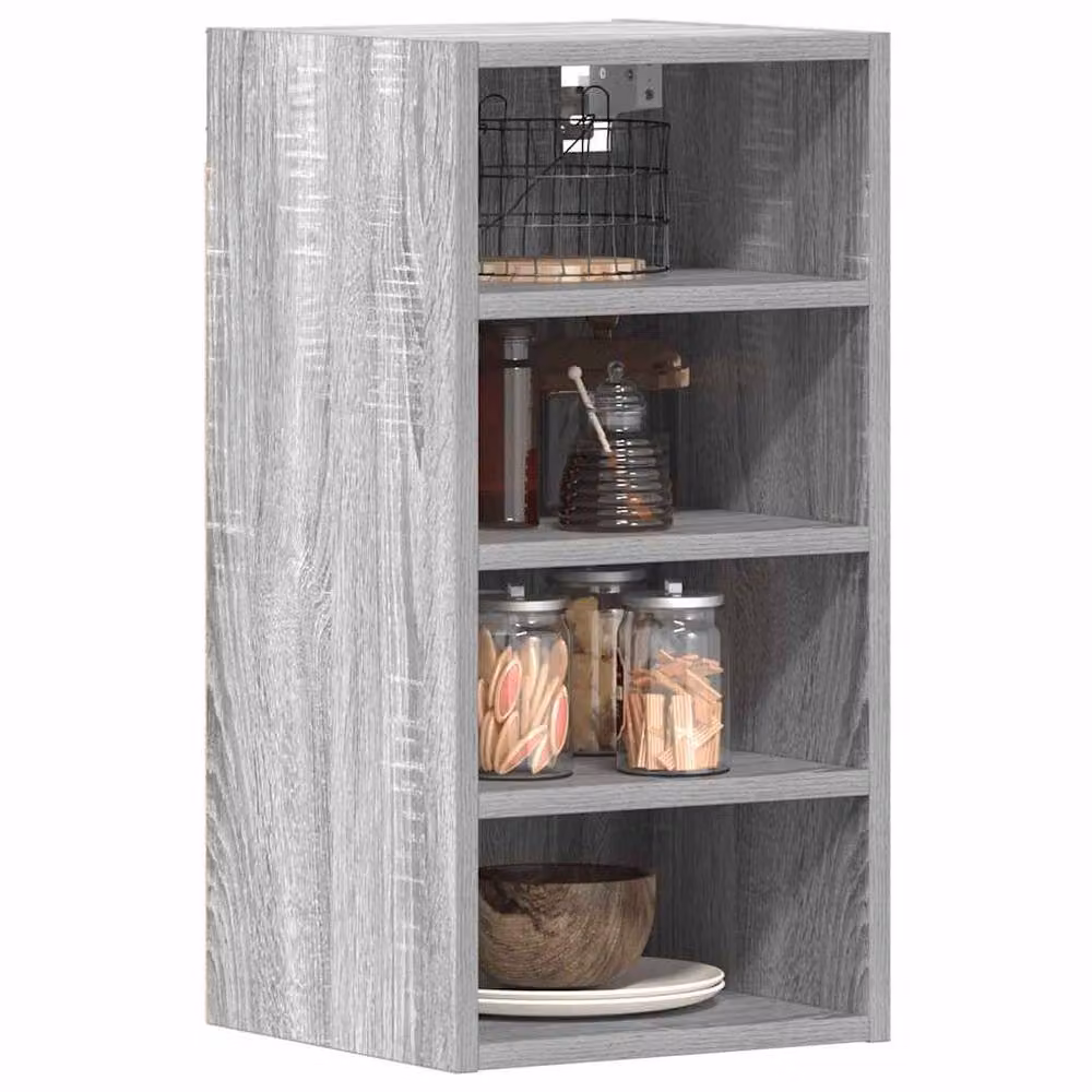 Berkfield Home Grey Sonoma Wall Mounted Hanging Cabinet with Hinged Doors and Internal Shelves W/D/H: 30 x 29.5 x 60 cm – 2