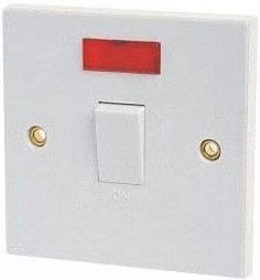 Dencon 20A Double Pole Flush Switch in White