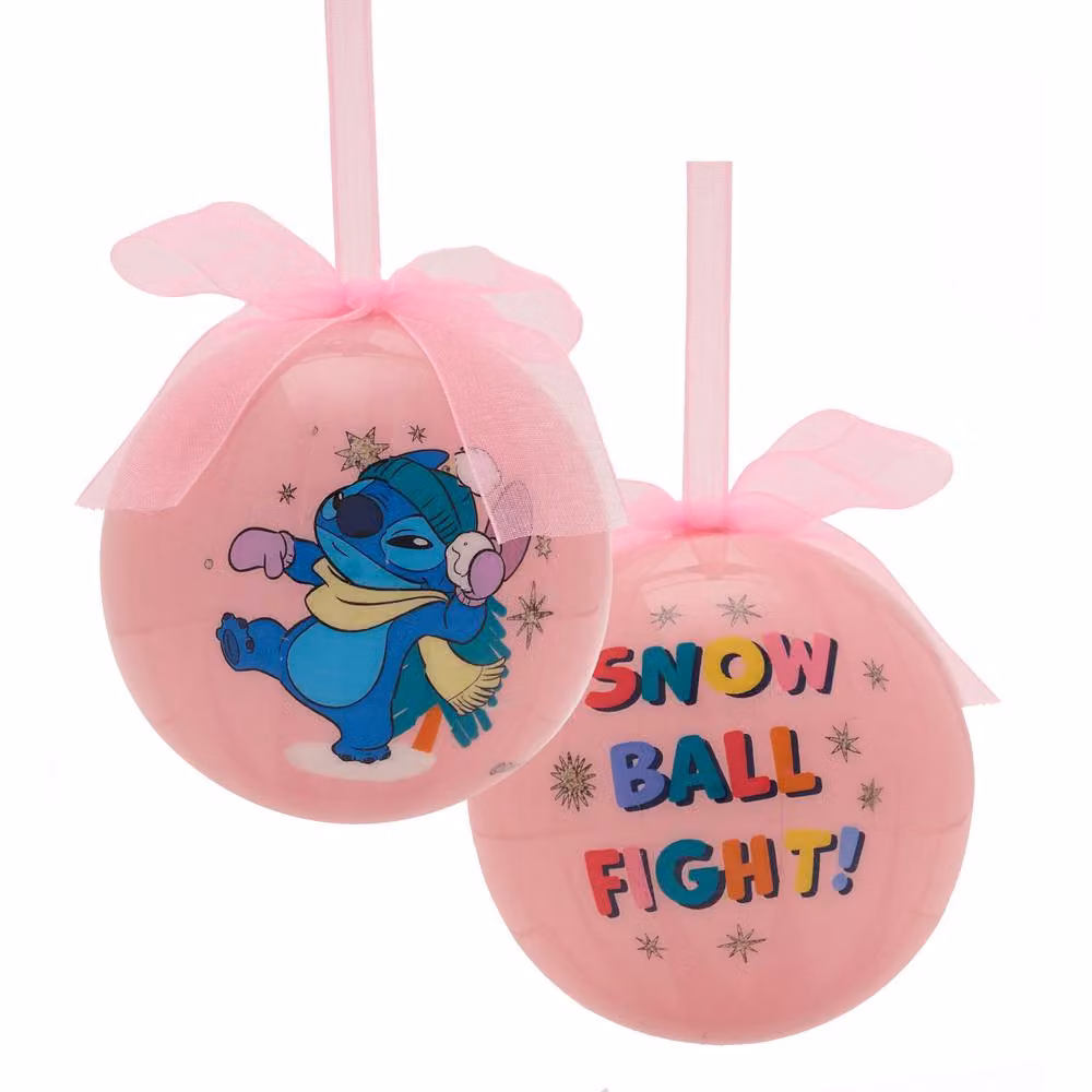 Disney Stitch Set of 4 Multicolour Round Plastic Christmas Baubles – 2