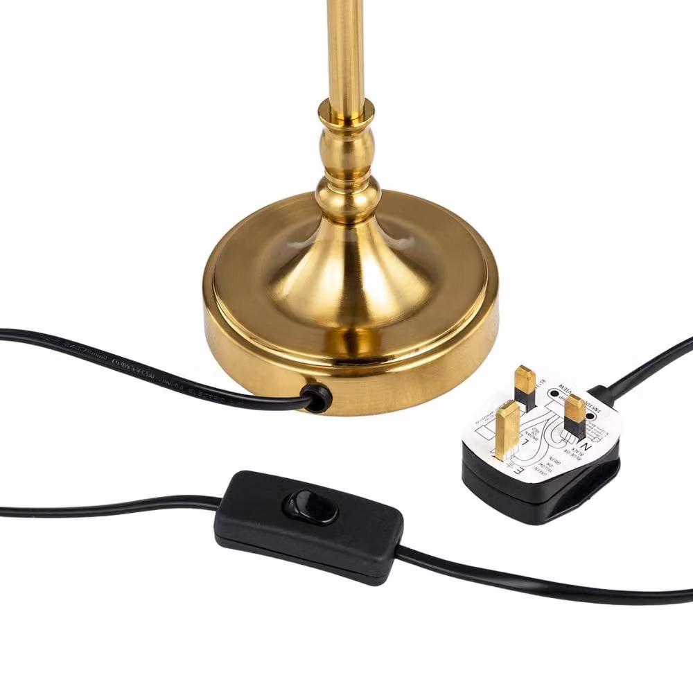 Happy Homewares Traditional Table Lamp with Metal Shade in Gold and Brass – 2
