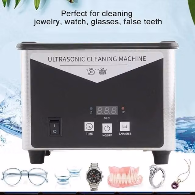 FLAVORA Digital Ultrasonic Cleaner Tank in Silver with 0.8L Capacity – 1
