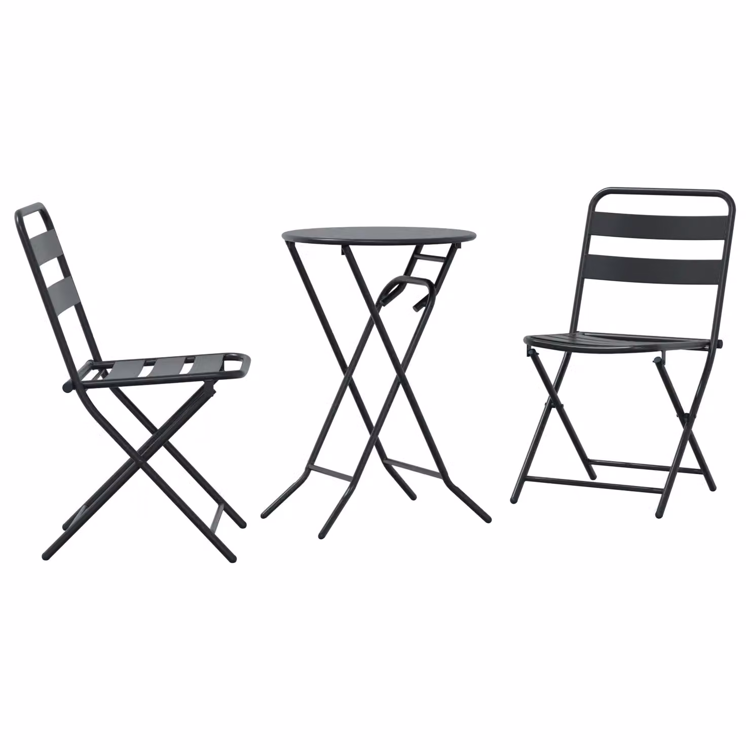 Berkfield Home 3 Piece Folding Bistro Set in Anthracite Matt Metal – 2