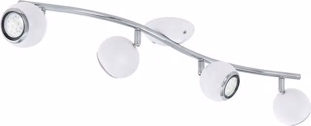 Loops White and Chrome 4-Spot Flush Ceiling Light with GU10 LED Bulbs
