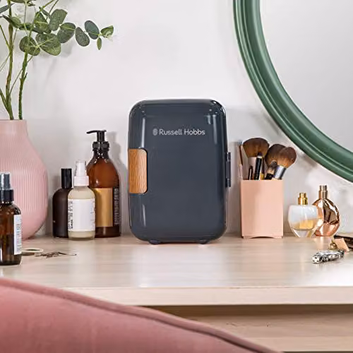 Russell Hobbs RH4CLR1001SCG 4L Mini Portable Cooler and Warmer for Drinks and Cosmetics, Grey and Wood Effect – 8