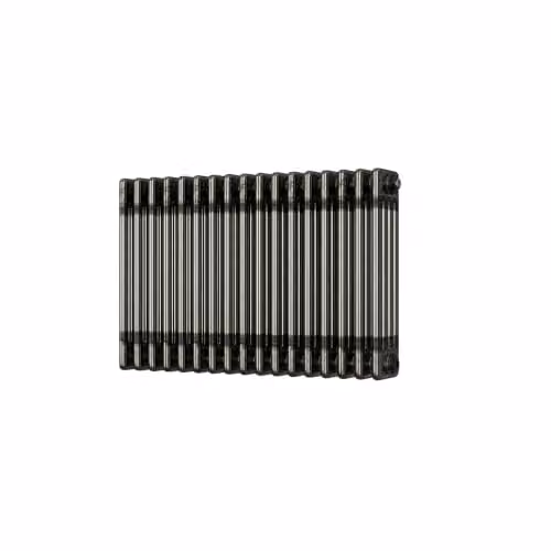 UK Radiators Alpha 4 Column Horizontal Traditional Cast-Iron Style Radiator in Raw Metal Silver, H: 50 cm, W: 76.8 cm – 2