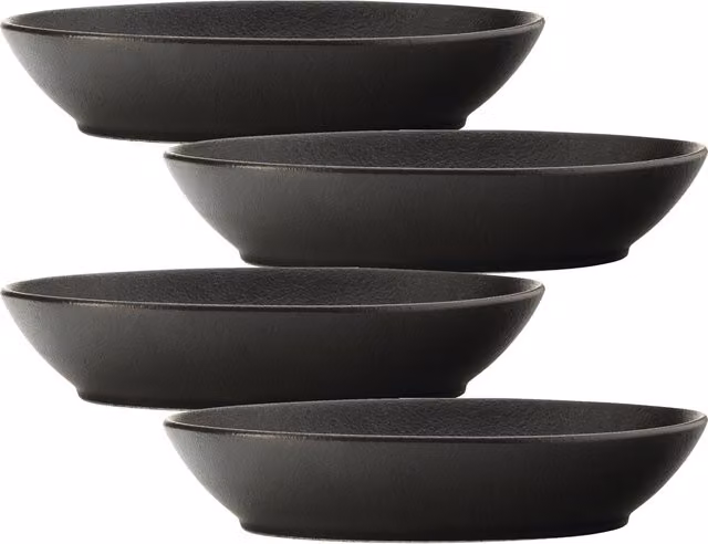 Maxwell Williams 4-Piece Caviar Oval Bowl Set in Black