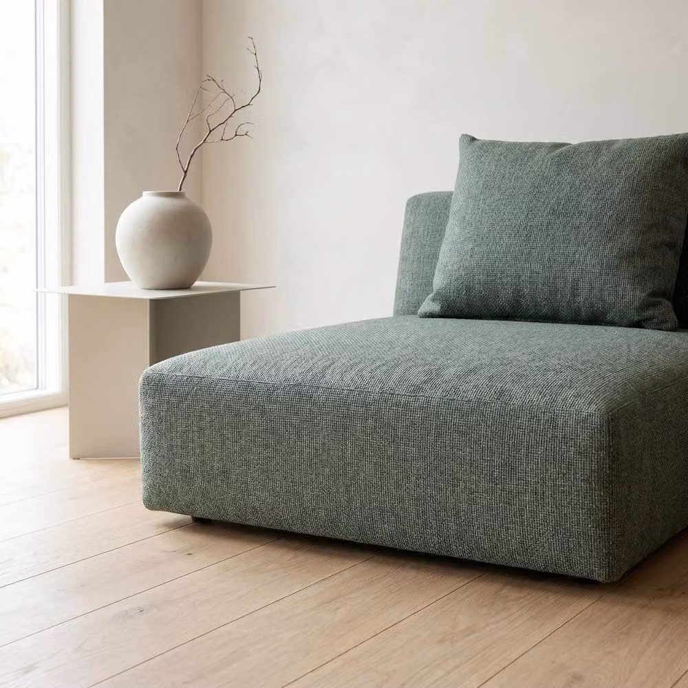 Abakus Direct Tokyo Single Seat Armchair in Green Brushed Tweed Fabric – 4