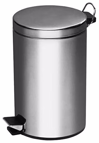 Premier Housewares 5 L Stainless Steel Pedal Bin in Silver or Black with Removable Inner Bucket