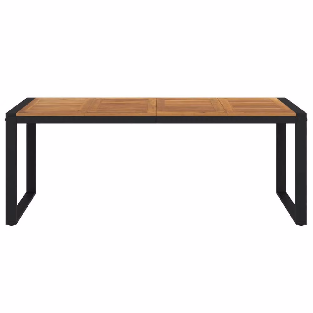Berkfield Home Brown Acacia Wood Garden Table with U-shaped Legs W/D/H: 200 x 90 x 75 cm – 3