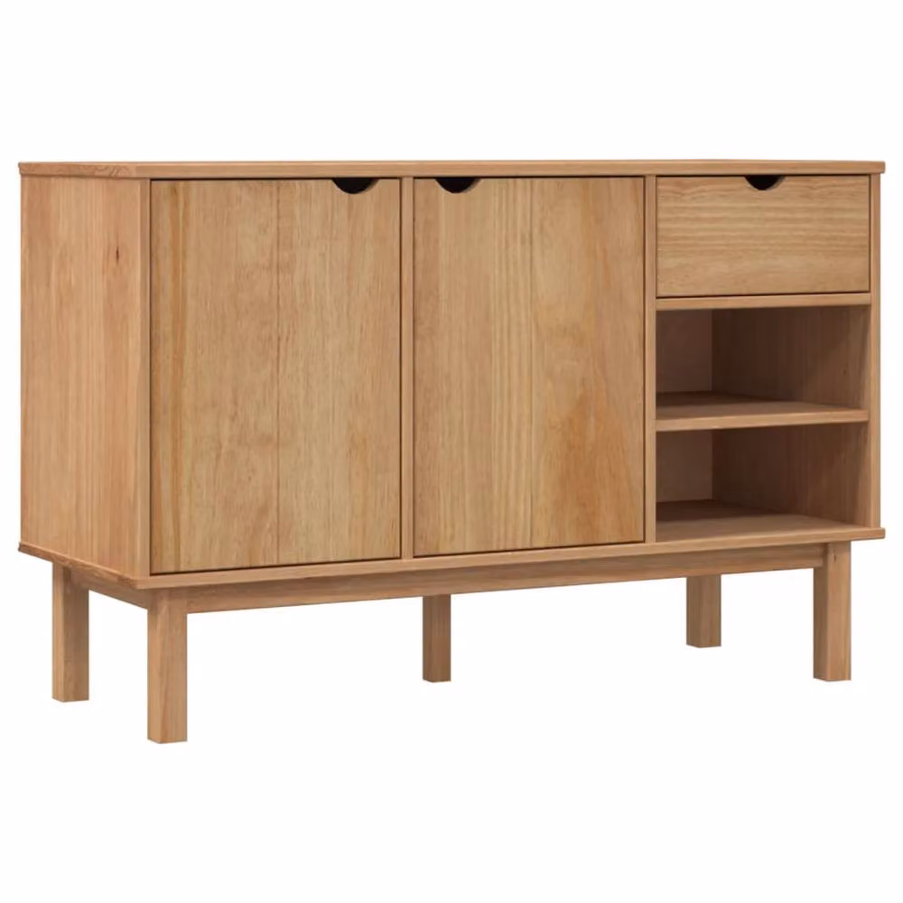 Berkfield Home OTTA Sideboard in Natural Solid Pine Wood, W/D/H: 114 x 43 x 73.5 cm – 2