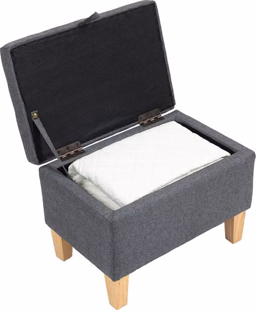 HOMCOM Linen Storage Ottoman and Bed End Shoe Bench in Charcoal Grey, W: 120 cm