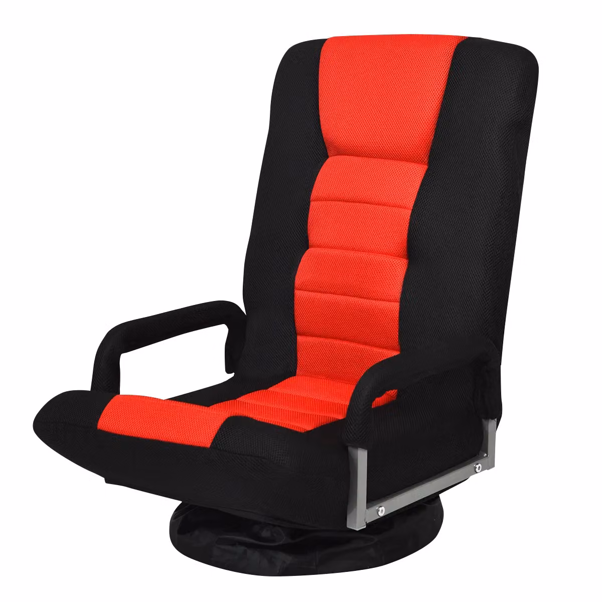 Costway Red Folding Floor Gaming Chair with 6-Position Adjustable Backrest – 4