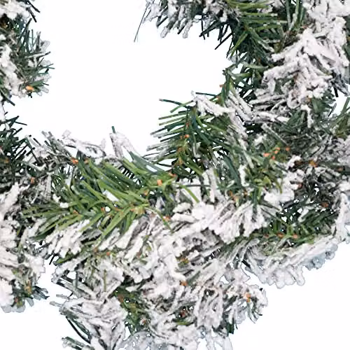 Pelle & Sol Realistic Snow-Tipped Christmas Wreath in Green and White, Diameter: 45 cm – 3