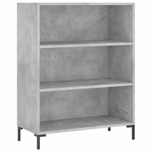 vidaXL Modern Freestanding Bookcase in Concrete Grey, W/D/H: 69.5 x 32.5 x 90 cm