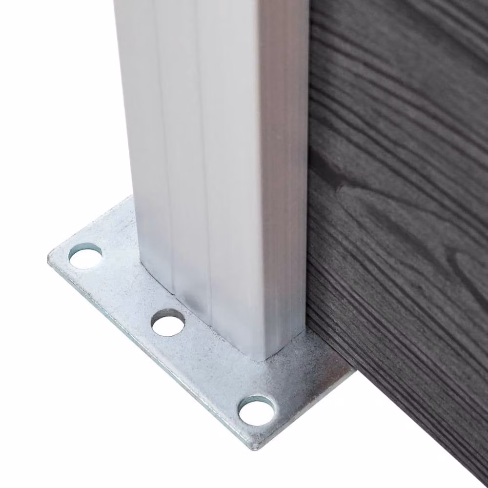 Berkfield Home Durable WPC Fence Panel Set in Black, W/H: 965 x 67 cm – 5