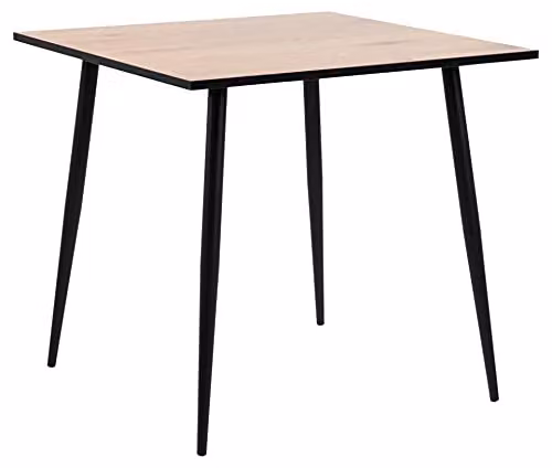 Actona Wilma Square Dining Table in Wild Oak with Black Legs, W/D/H: 80 x 80 x 75 cm