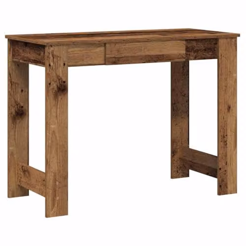 vidaXL Writing Desk in Rustic Brown Old Wood, W/D/H: 100 x 45 x 75 cm