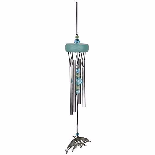 Woodstock Chimes Chime Fantasy Dolphin Wind Chime in Silver and Multicolour