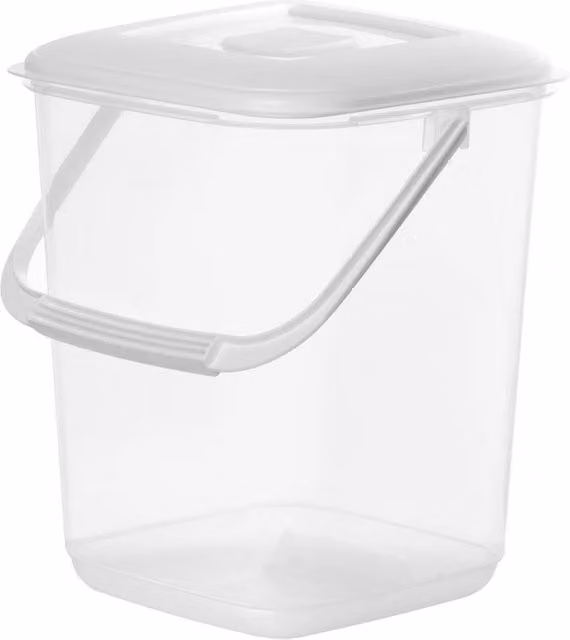 VOGREX Airtight 10 l Dry Food Storage Container and Kitchen Cupboard Organiser in White and Transparent