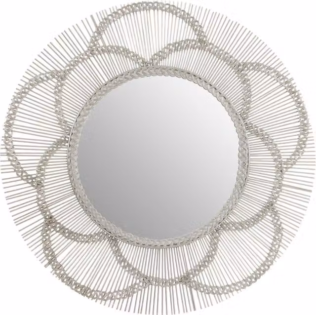 Interiors by Premier Serlina Round Silver Wall Mirror