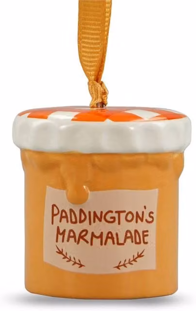 Paddington Bear Ceramic Hanging Christmas Decoration in Orange