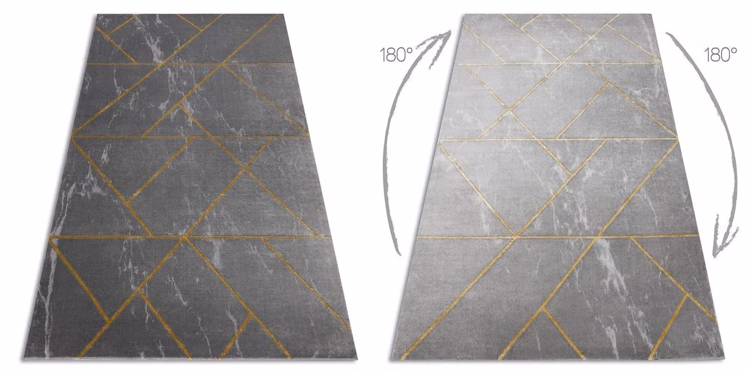 RugsX Emerald Grey Geometric Rectangular Rug W: 140 cm, D: 190 cm – 2