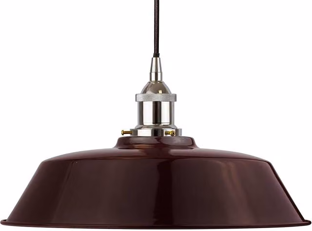 SE Home Chancery Round Pendant Light in Red and Black with Nickel Finish