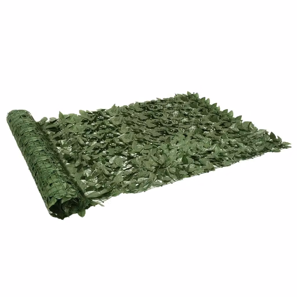 Berkfield Home Semi-Transparent Artificial Hedge Balcony Screen with Dark Green Leaves, W: 500 cm, H: 150 cm – 2