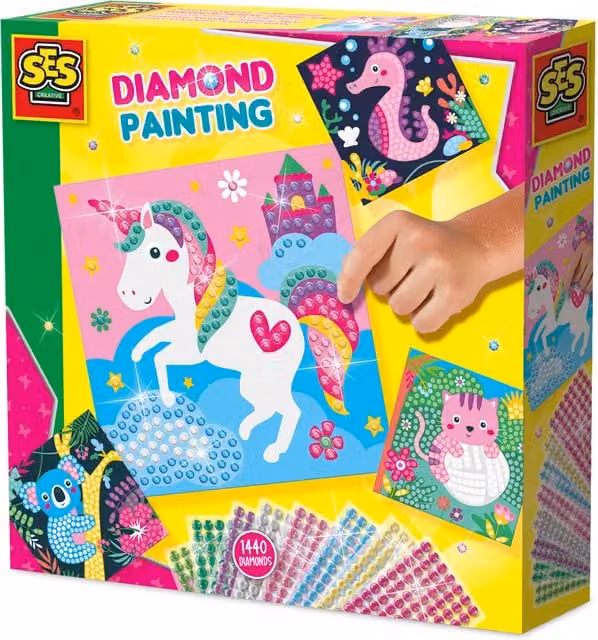 SES Happy Animals Diamond Painting Mosaic Kit in Multicolour