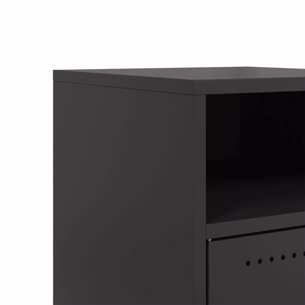 Berkfield Home Set of 2 Industrial Style Black Metal Bedside Cabinets, W/D/H: 36 x 39 x 59 cm – 3