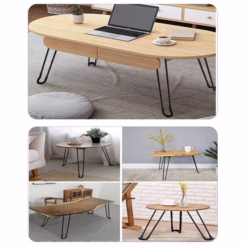 Nordara 4-Piece Set of Black Folding Steel Table Legs – 3
