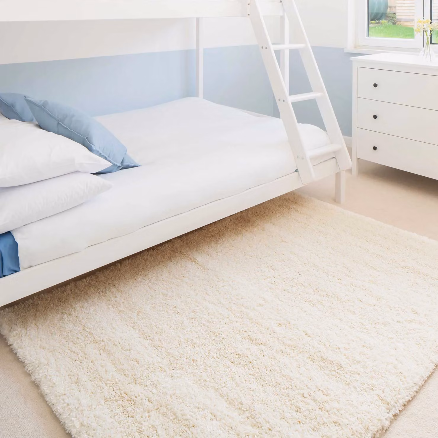 Kukoon Beige Shaggy Bedroom Area Rug, W: 60 cm, L: 110 cm – 2