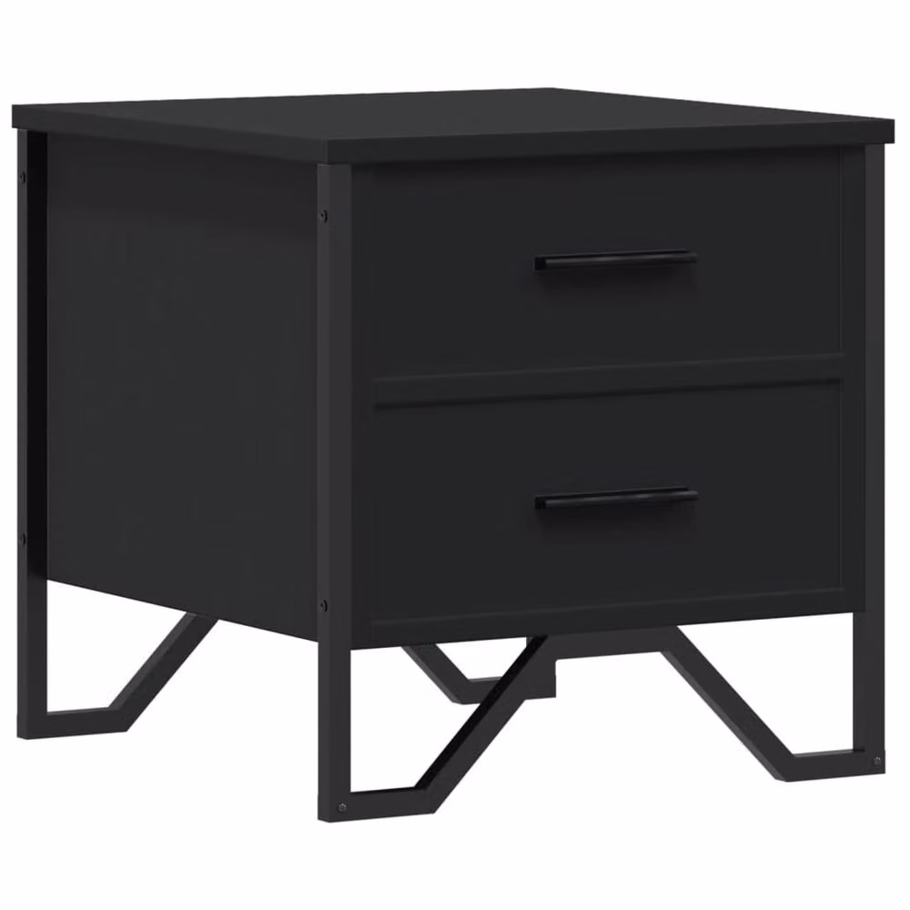Berkfield Home Modern Bedside Cabinet in Black, W/D/H: 40 x 41 x 41 cm – 3