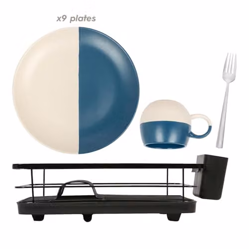 Harbour Housewares Compact Metal Dish Drainer Rack with Drip Tray and Cutlery Holder in Black, W/D/H: 40.0 x 12.0 x 12.0 cm – 5