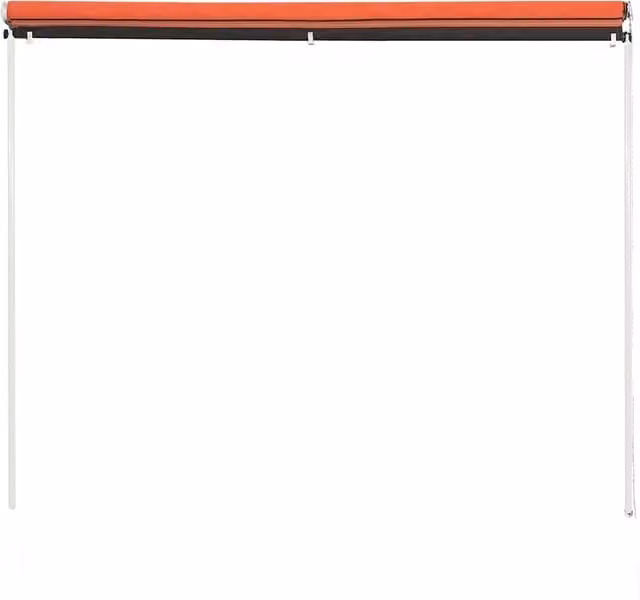 Berkfield Home Retractable Manual Awning in Orange and Brown, W/D/H: 200 x 150 x 150 cm – 1