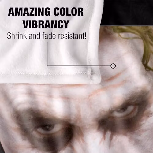 Warner Bros. Dark Knight Joker Silky Touch Super Soft Fleece Throw Blanket, Multicolour, W: 91.44 cm x L: 147 cm – 3