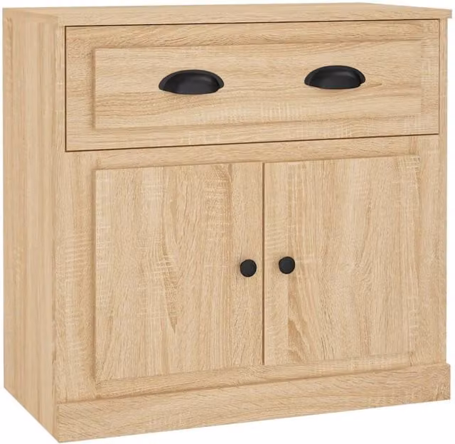 Berkfield Home Sonoma Oak Sideboard in Beige, W/D/H: 70 x 35.5 x 67.5 cm