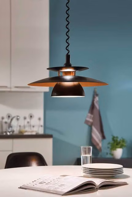 Eglo Brenda Black and Copper Metal Pendant Light