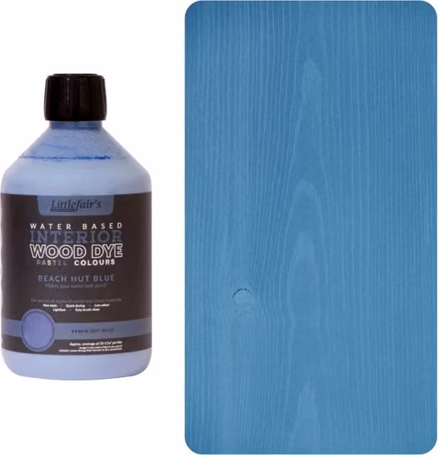 Littlefairs Indoor Wood Stain in Beach Hut Blue, 500 l