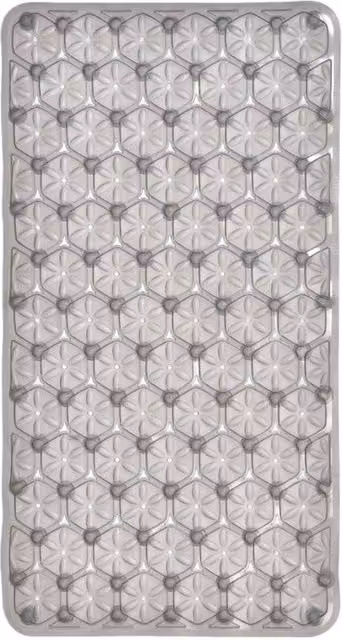 Showerdrape Laguna Anti Slip Grey PVC Bath Mat W: 68 cm, D: 37 cm
