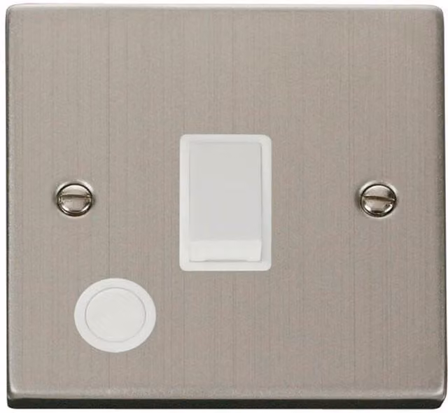 SE HOME Stainless Steel 1 Gang 20A DP Surface Switch with Flex in White and Silver