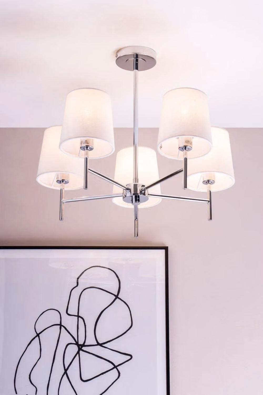 BHS Lighting Mira Semi Flush Ceiling Light in Silver and Chrome – 2