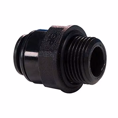 John Guest PM011514E Male Connector, 15 mm x 1/2 inch BSPP, Black and Silver, Pack of 10 – 2