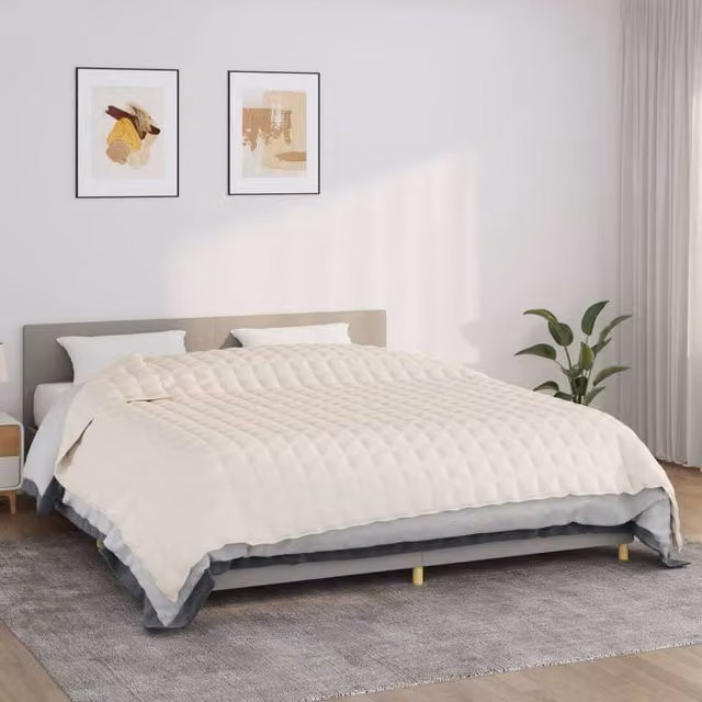 Berkfield Home Weighted Blanket in Beige, W: 235 cm, D: 290 cm, 11 kg